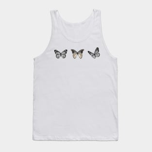 Cute, Simple Butterfly - Vintage Black and White Watercolor Tank Top